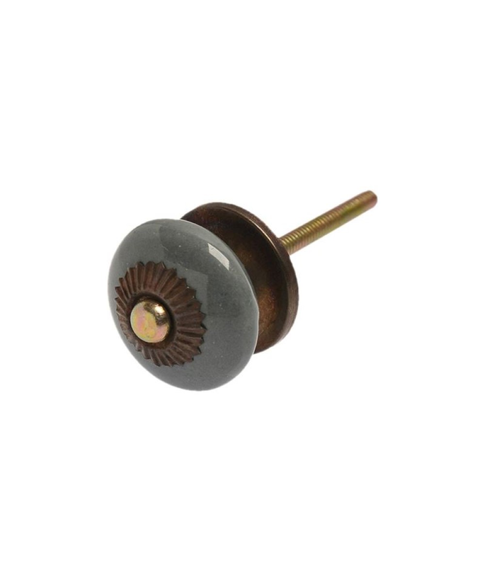 Bouton de tiroir gris uni