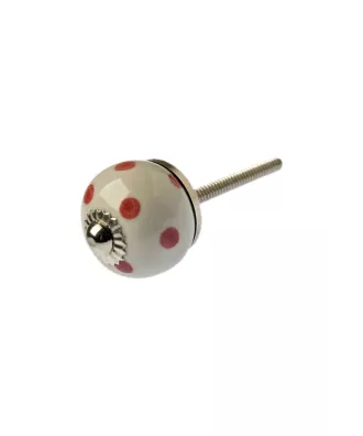 Bouton de tiroir pois rouges