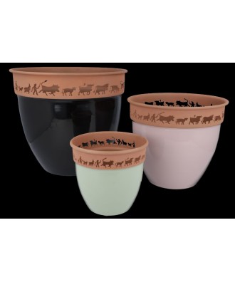 Cache pot alpage vieux rose modèle moyen