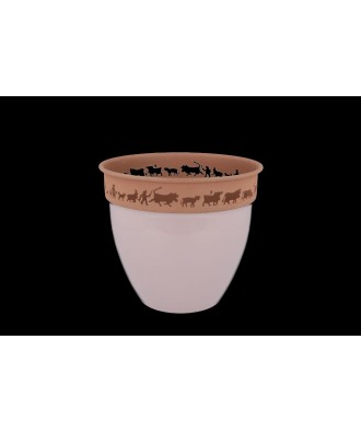 Cache pot alpage vieux rose modèle moyen