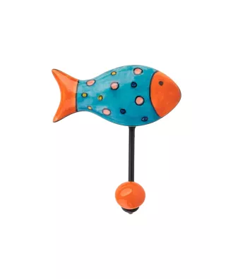 Crochet poisson bleu orange