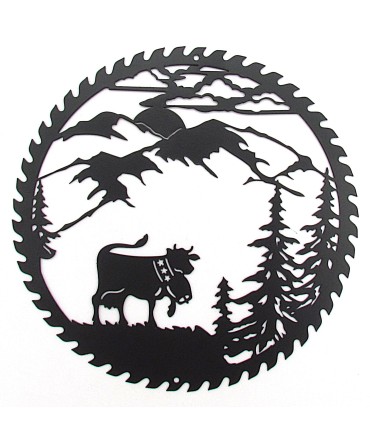 Frise en métal à suspendre, découpe vache