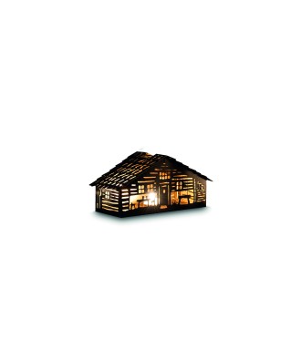Lanterne photophore mayen chalet d'alpage mini noire