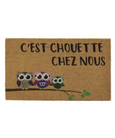 Paillasson ou tapis d'entrée en fibre de coco, envers en latex, c'est chouette chez nous