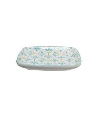 Porte savon floral turquoise