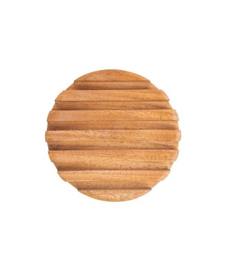 Porte savon rond en bois avec égouttoir