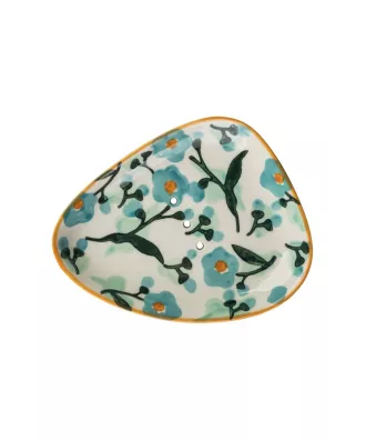 Porte savon fleuriaa bleu
