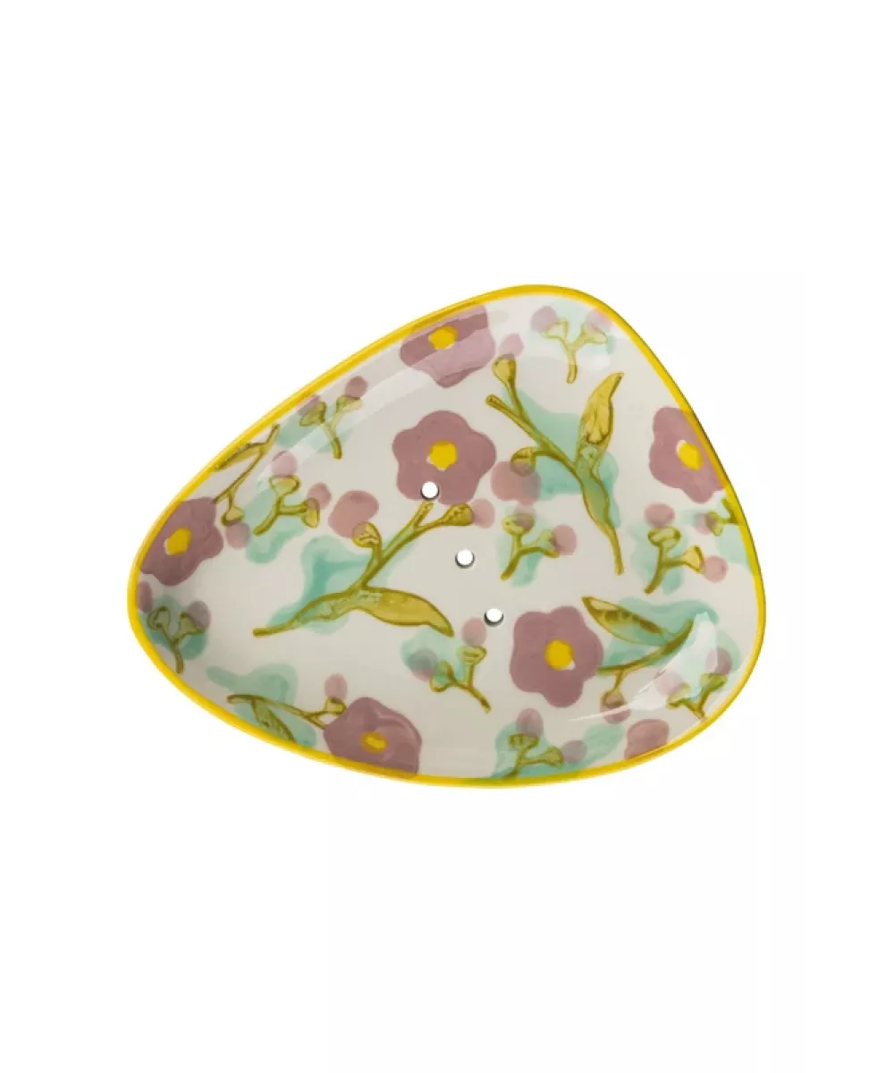 Porte savon fleuriaa violet