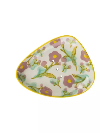 Porte savon fleuriaa violet