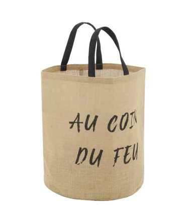 Sac  à bûches jute au coin du feu