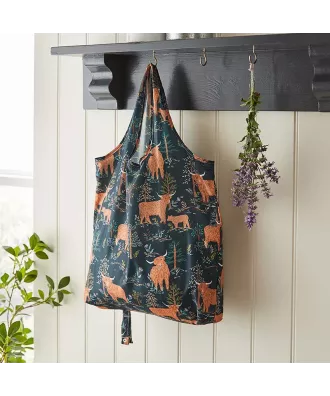 Sac à course pliable motif vaches écossaises