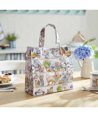 Sac à course en PVC motif chat gourmand et curieux