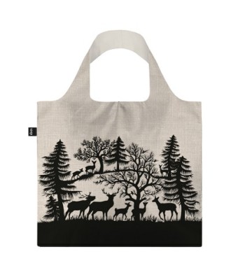 Sac à course pliable motif forêt et cerfs