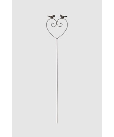 Tige métallique avec deux oiseaux