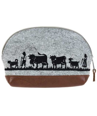 Trousse en feutrine motif alpage