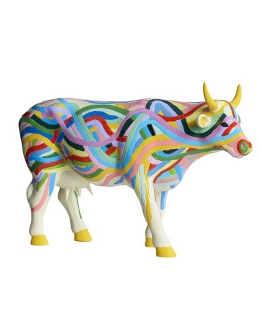 Vache Cow Parade Cowzza by Chiaozza modèle large en résine