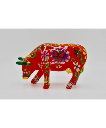 Vache Cow Parade Flower lover modèle medium en céramique