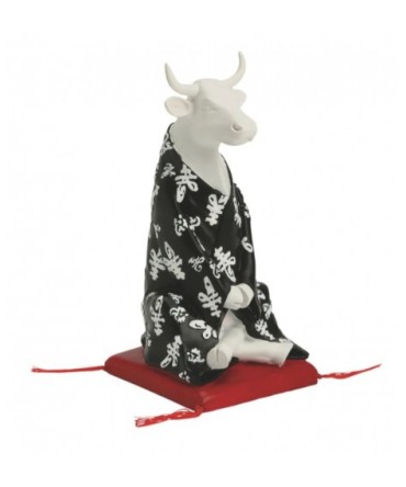 Vache Cow Parade Meditating by Jan Edlund modèle small en polyrésine
