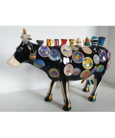 Vache Cow Parade Moo Potter by Meredith Mc Cord modèle XL en résine