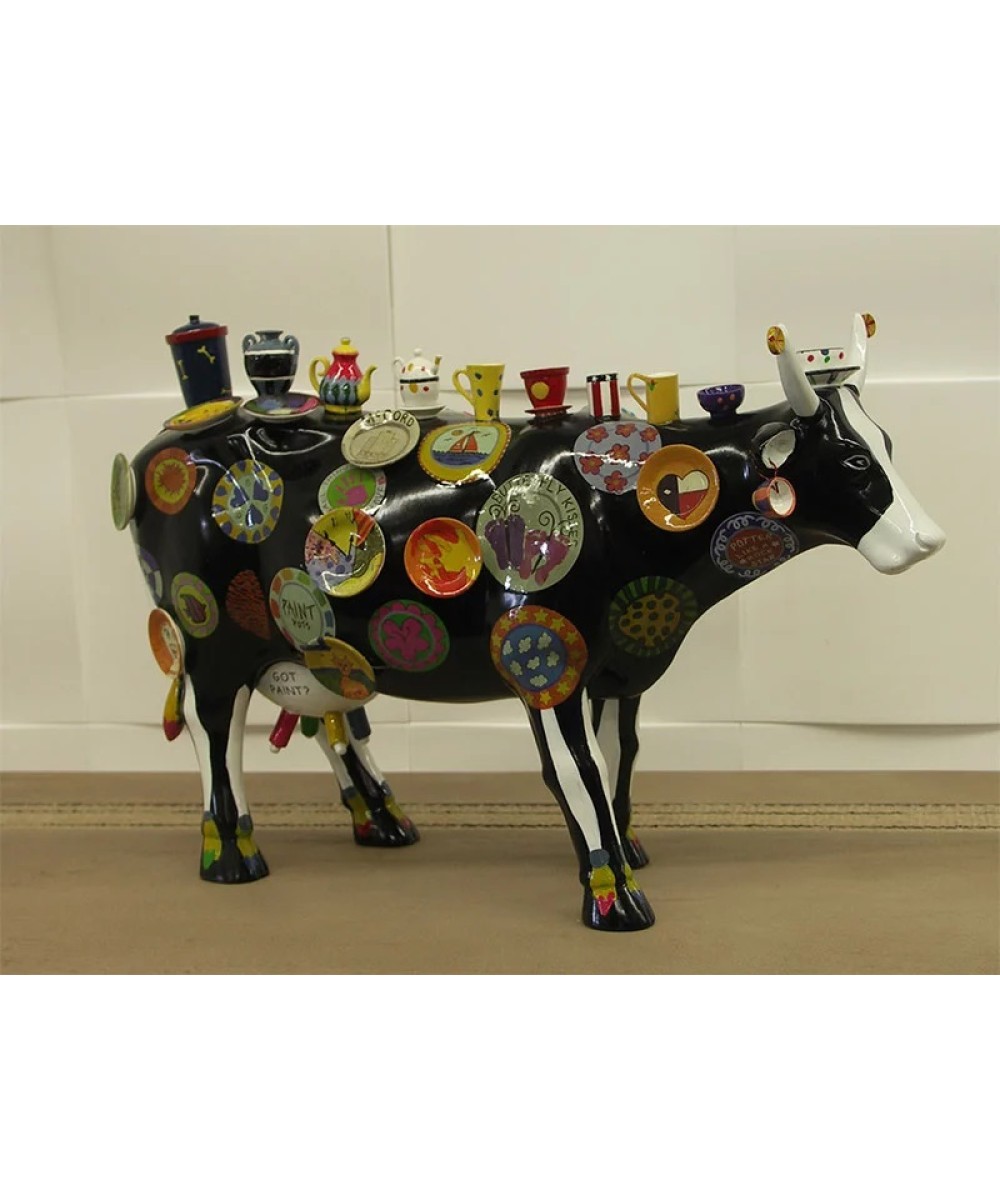Vache Cow Parade Moo Potter by Meredith Mc Cord modèle medium en résine