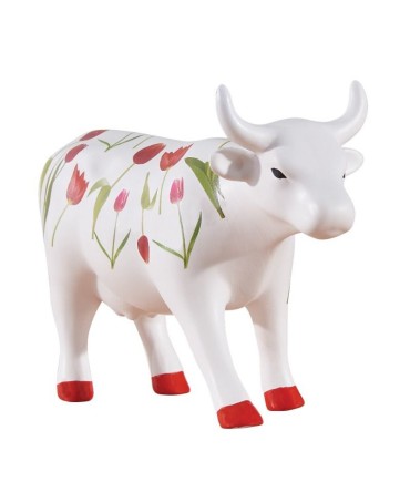 Vache Cow Parade Tulip Cow by Lous Besier modèle medium en céramique