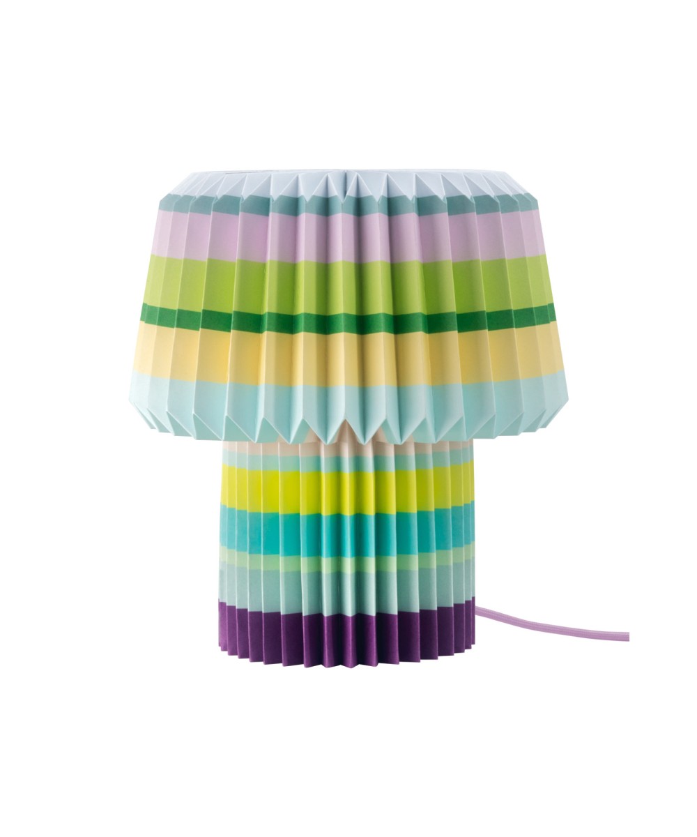 Lampe de table en papier plissé Anna Stripes