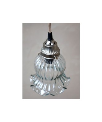 Lampe suspension retro en verre forme de tulipe