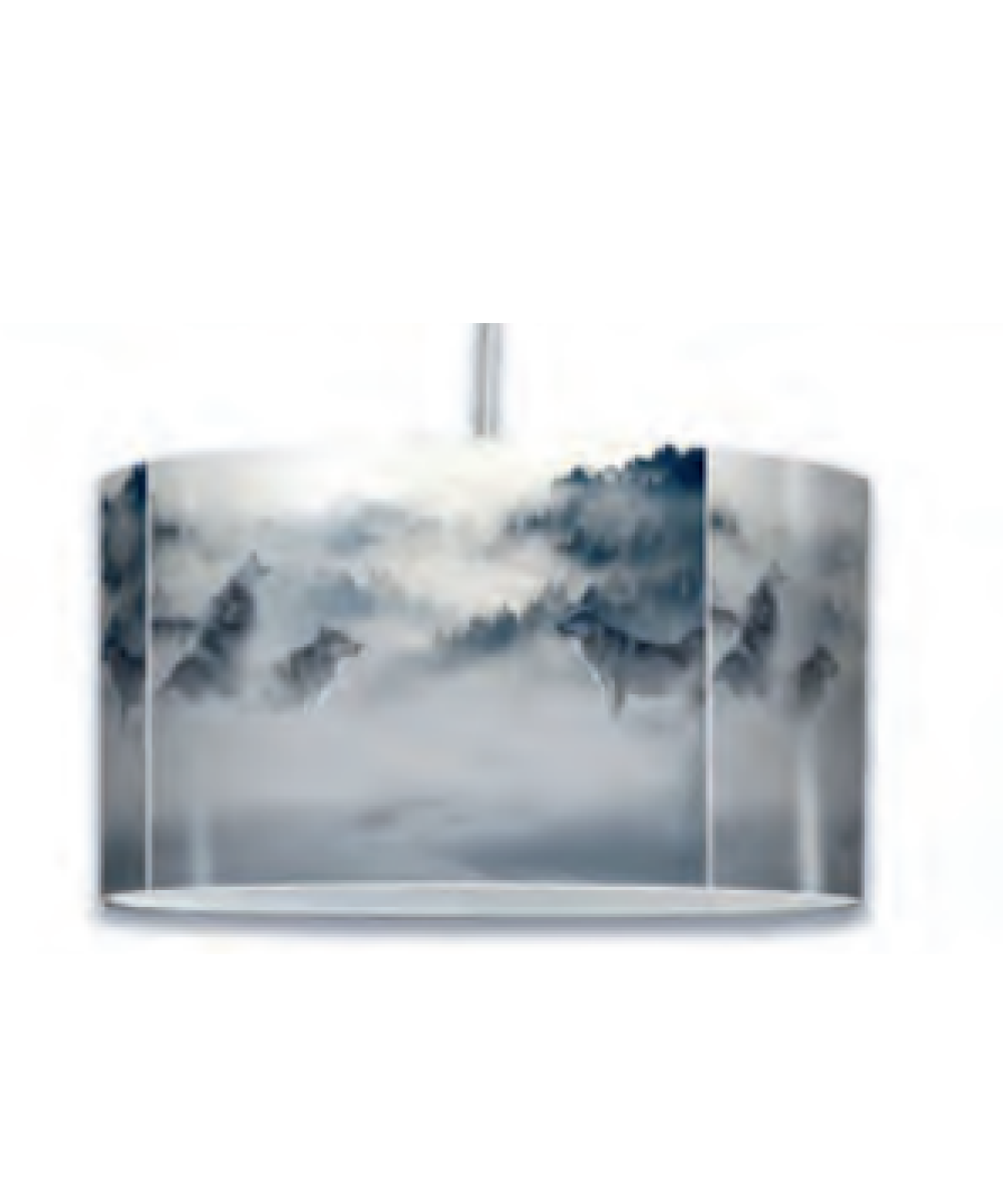 Lampe suspension motifs loups