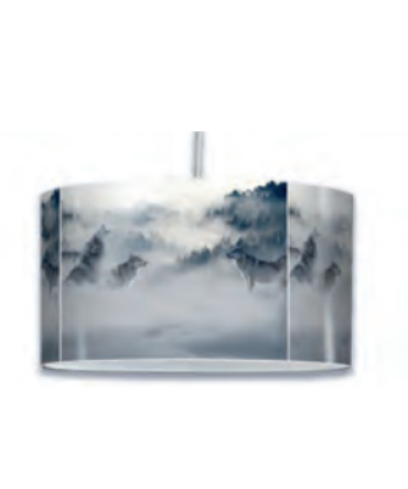 Lampe suspension motifs loups