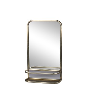 Meuble - Miroir en métal avec une étagère intégrée