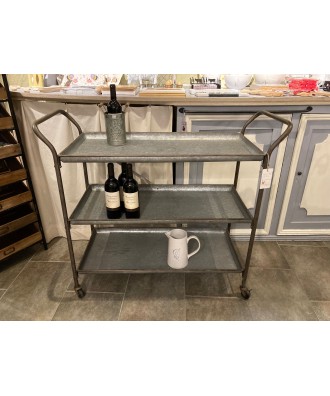 Meuble - Trolley ou servir boy sur roues avec 3 niveaux, style industriel en métal