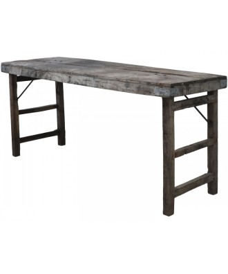 Meuble - Table de marché indonésienne, en vieux bois et pliable