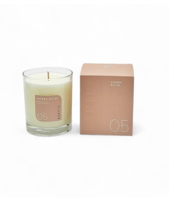 Bougie végétale parfumée cire soja ambre boisé swiss made
