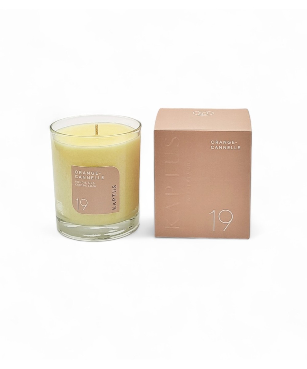 Bougie végétale parfumée cire soja cannelle orange swiss made