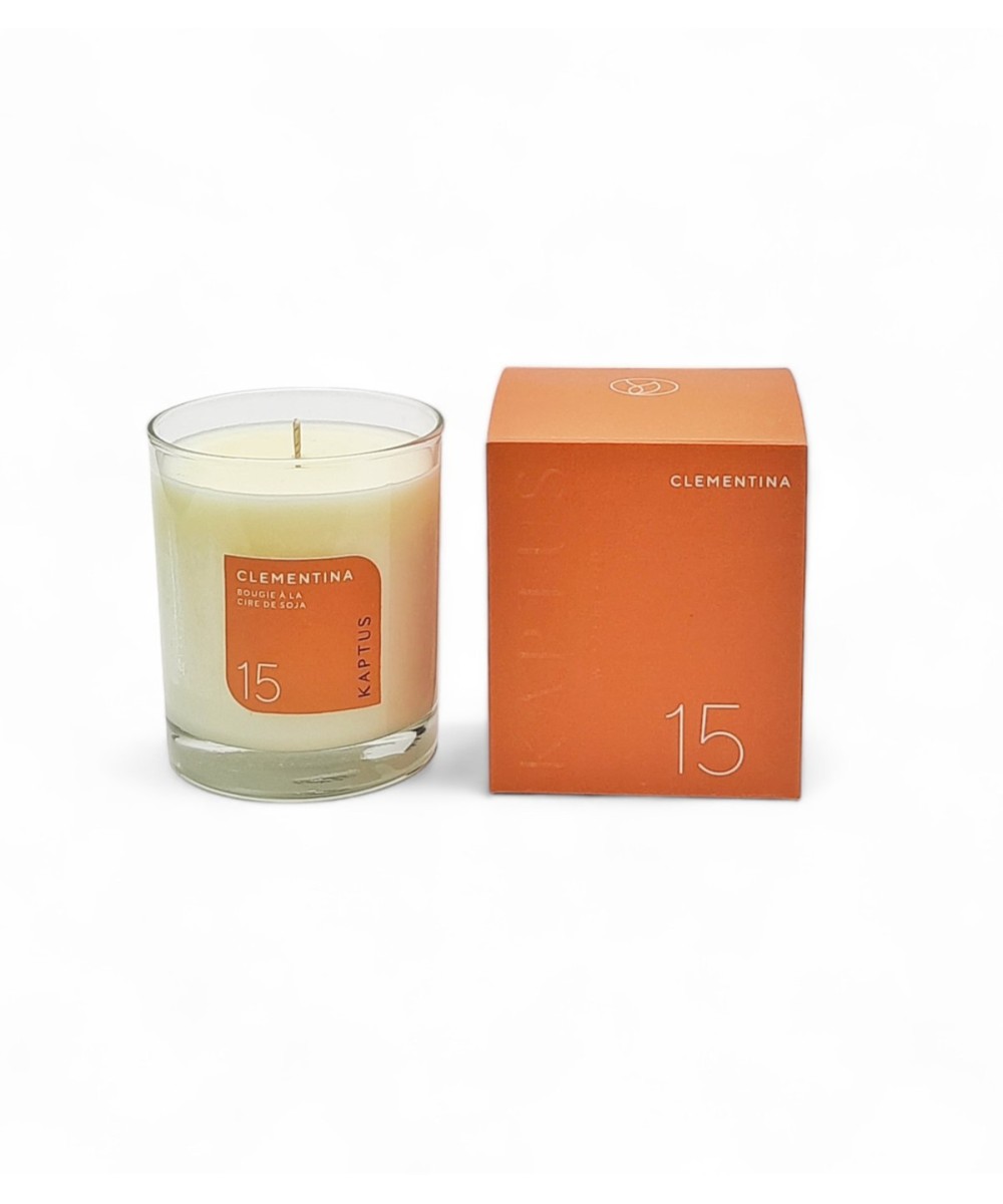 Bougie végétale parfumée cire soja clémentine swiss made