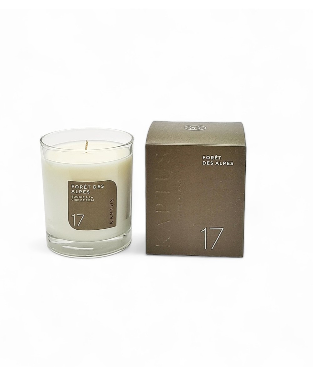 Bougie végétale parfumée cire soja forêt des alpes swiss made