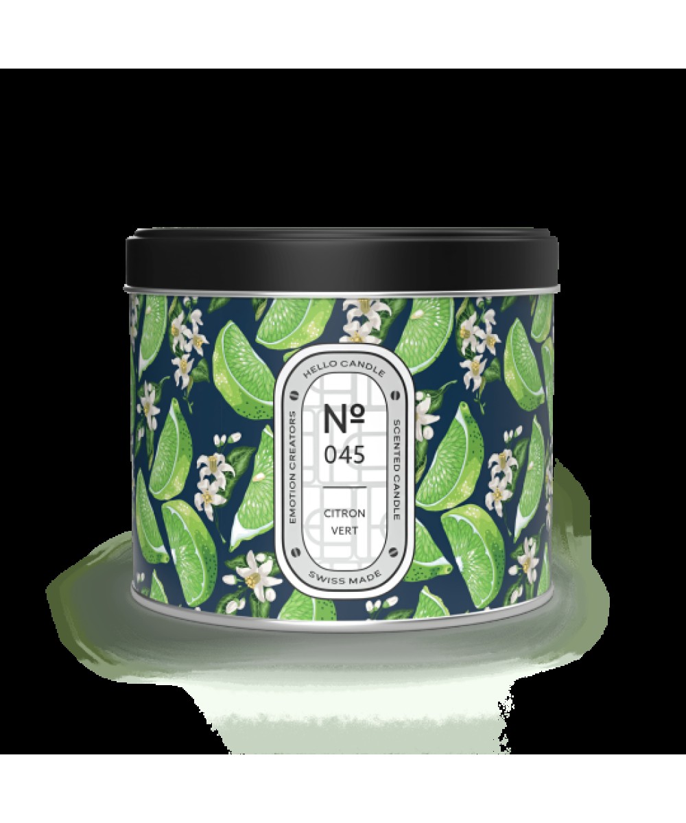 Bougie végétale parfumée 180ml cire soja senteur citron vert swiss made