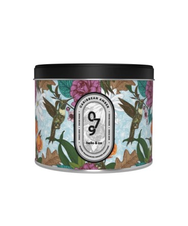 Bougie végétale parfumée 180ml cire soja senteur Caribbean amber swiss made
