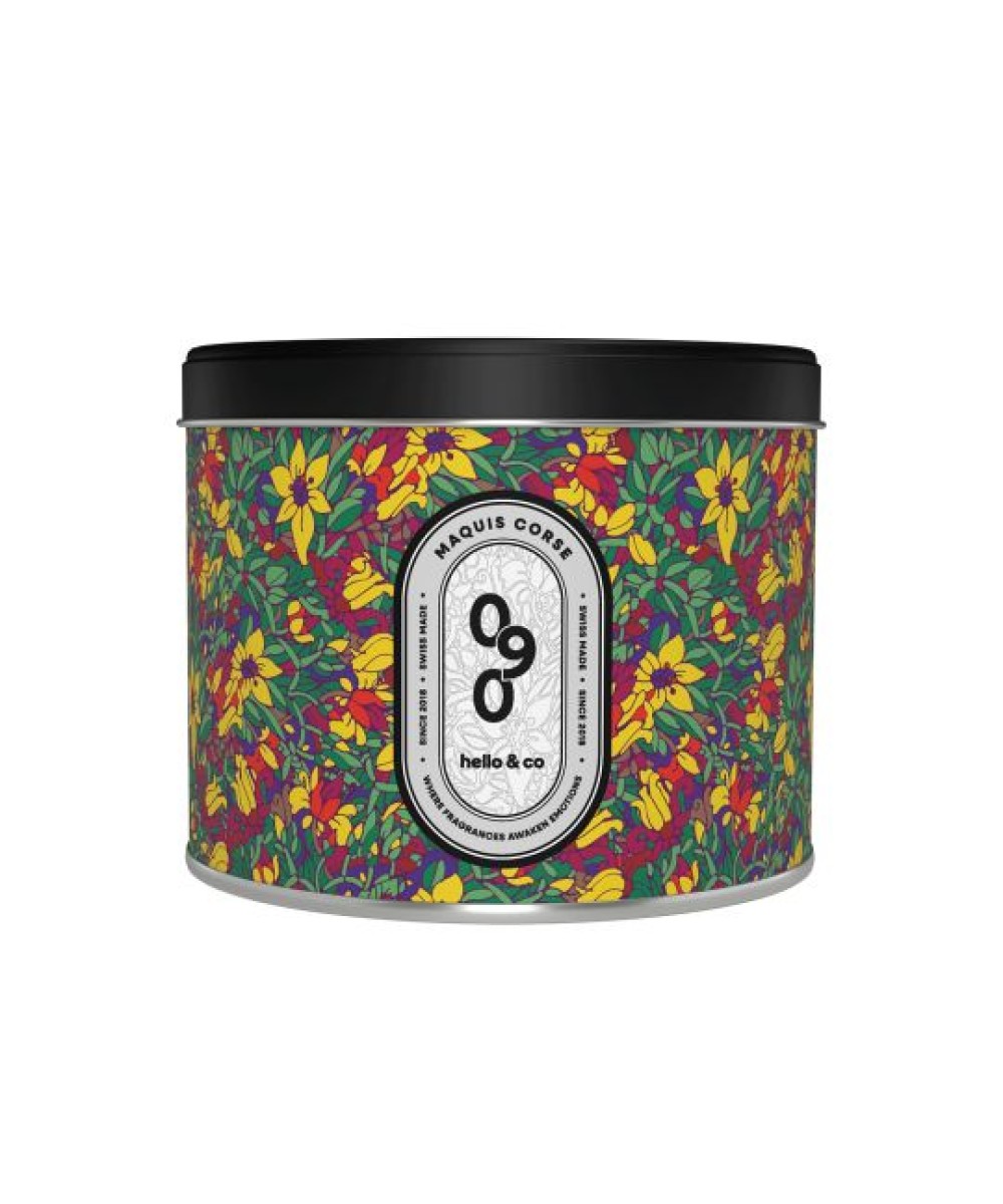 Bougie végétale parfumée 180ml cire soja senteur maquis Corse swiss made