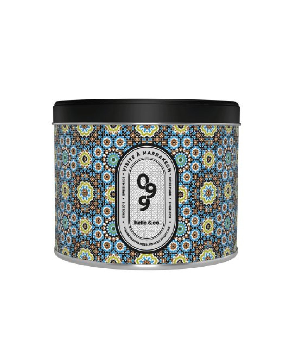 Bougie végétale parfumée 180ml cire soja senteur visite à Marrakech swiss made