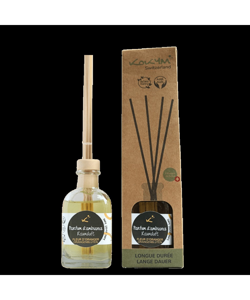 Diffuseur à bâtons en bois, senteur fleur d'oranger