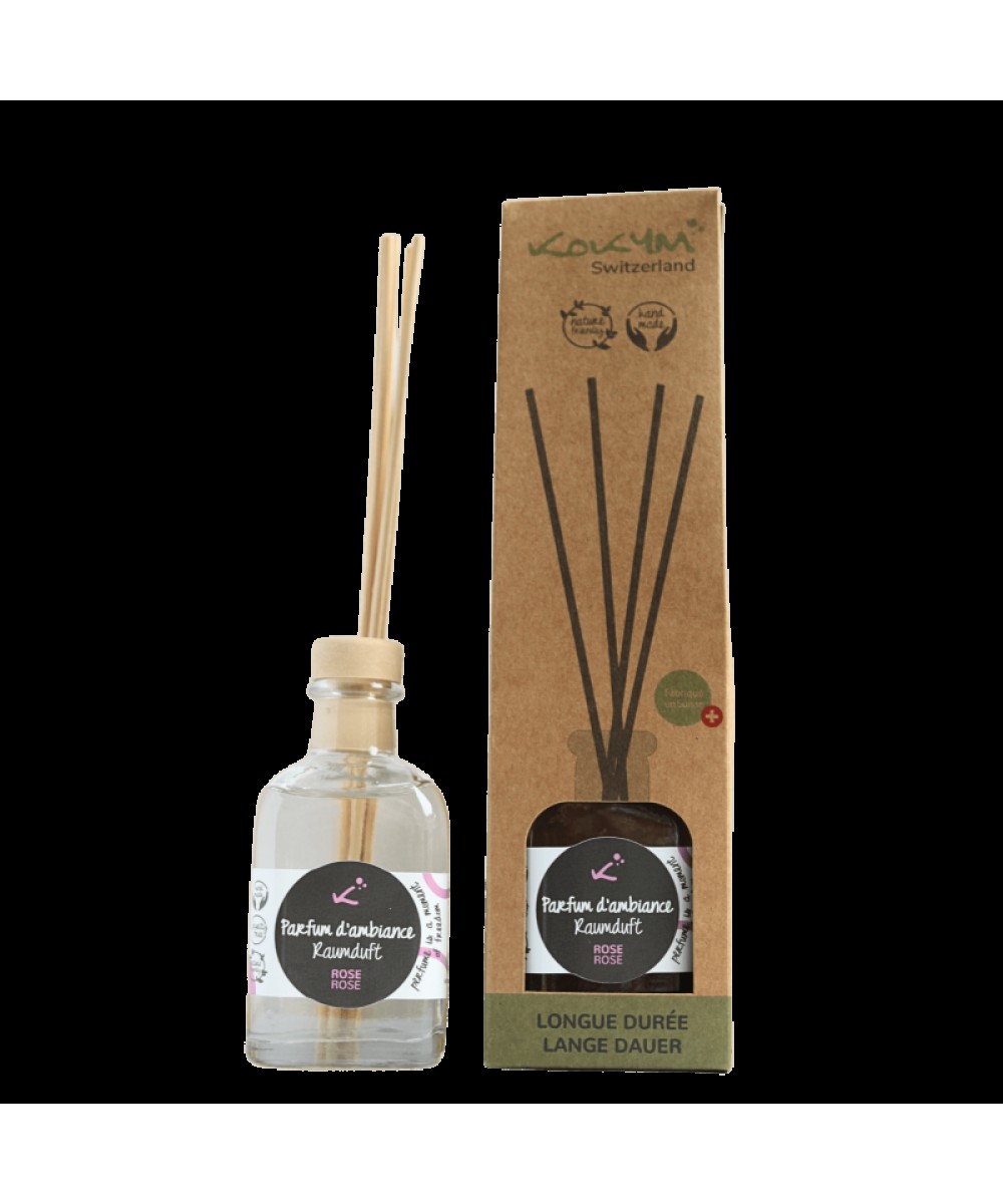 Diffuseur à bâtons en bois, senteur rose