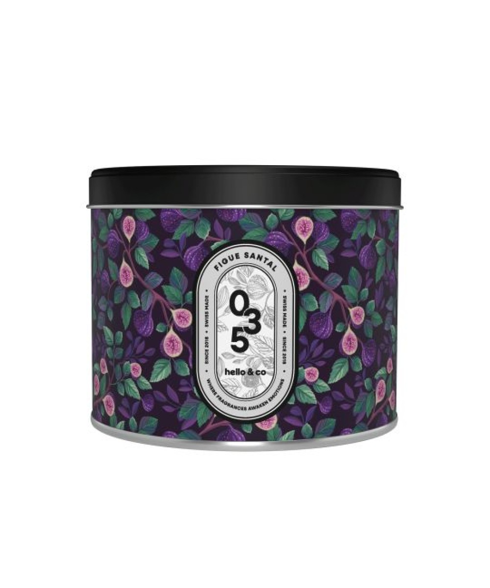 Bougie parfumée figue santal 500ml cire soja swiss made