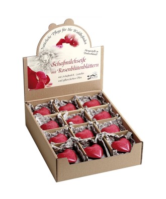 Savon au lait de brebis bio, lanoline, huiles végétales  65g senteur rose