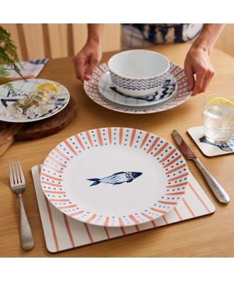 Assiette en porcelaine motif poisson