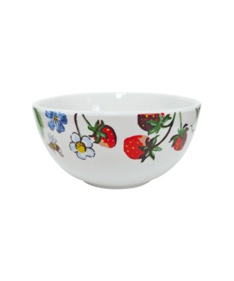 Bol en porcelaine motif fraises