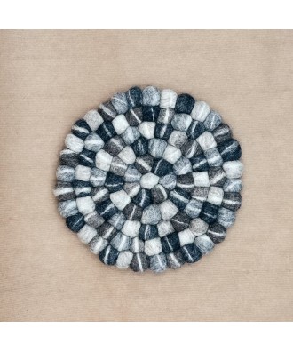 Dessous de plat rond en feutrine, boules galets