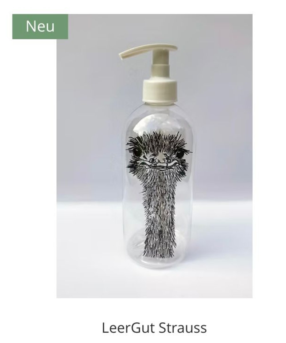 Distributeur de savon ou de liquide vaisselle autruche