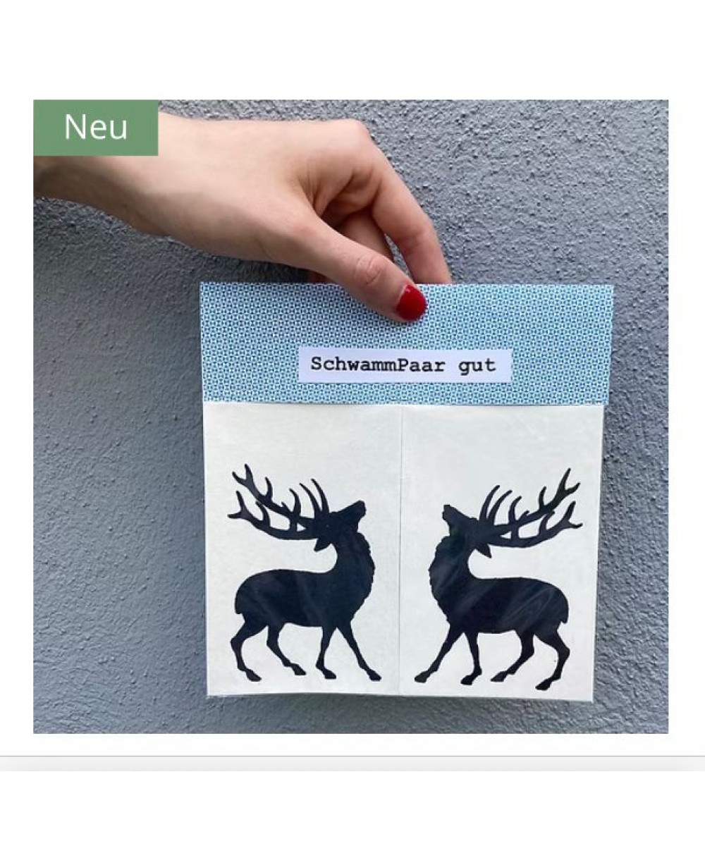 Eponge de ménage 2 pièces cerf