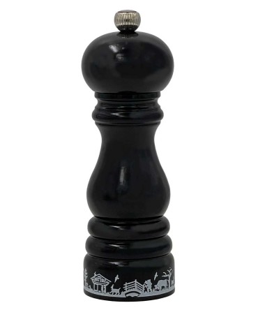 Moulin à poivre Peugeot 18cm bois noir, motif alpage